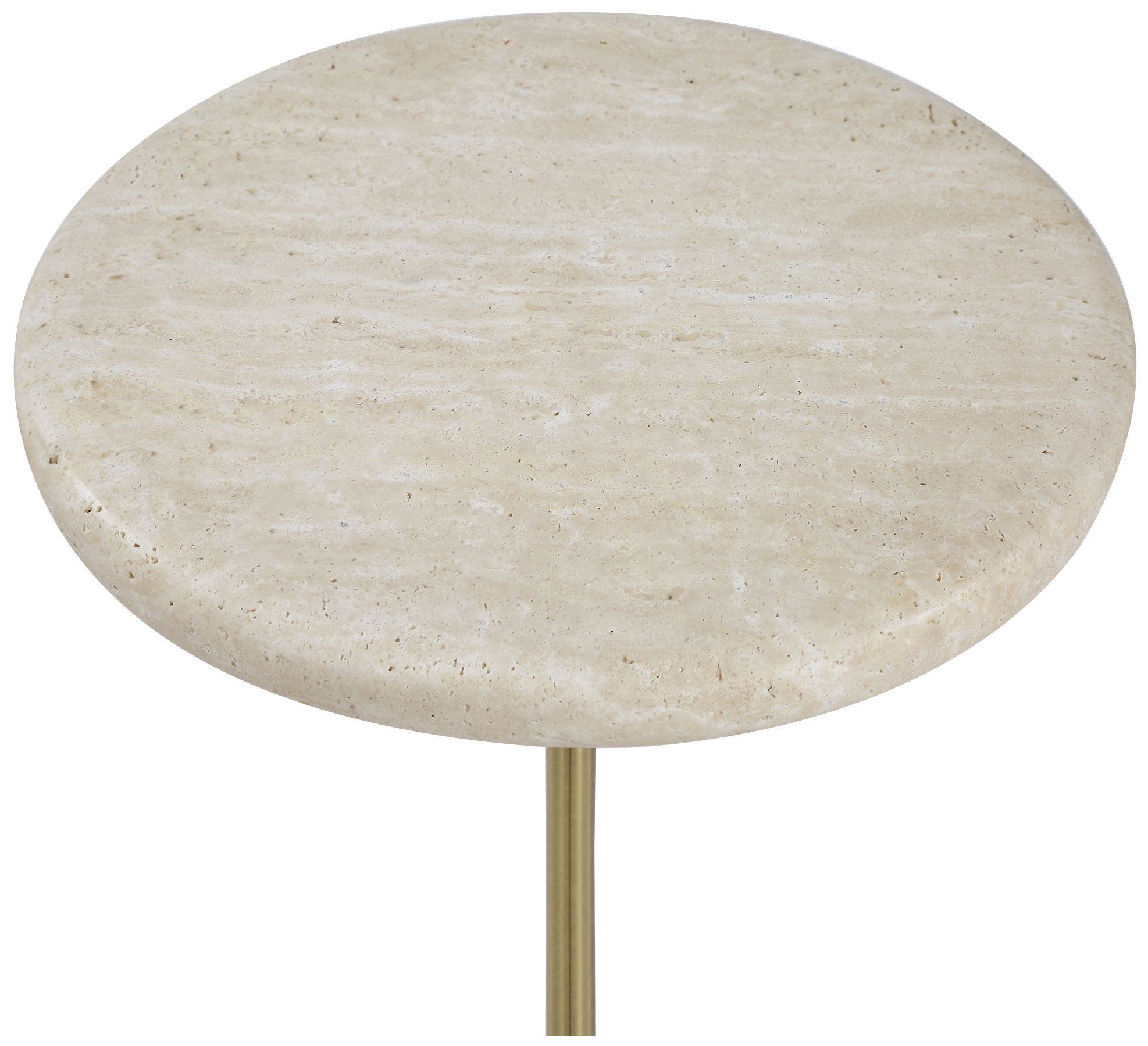 Image 3 Uttermost Adames 12" Wide x 24" High Metal and Travertine Drink Table more views