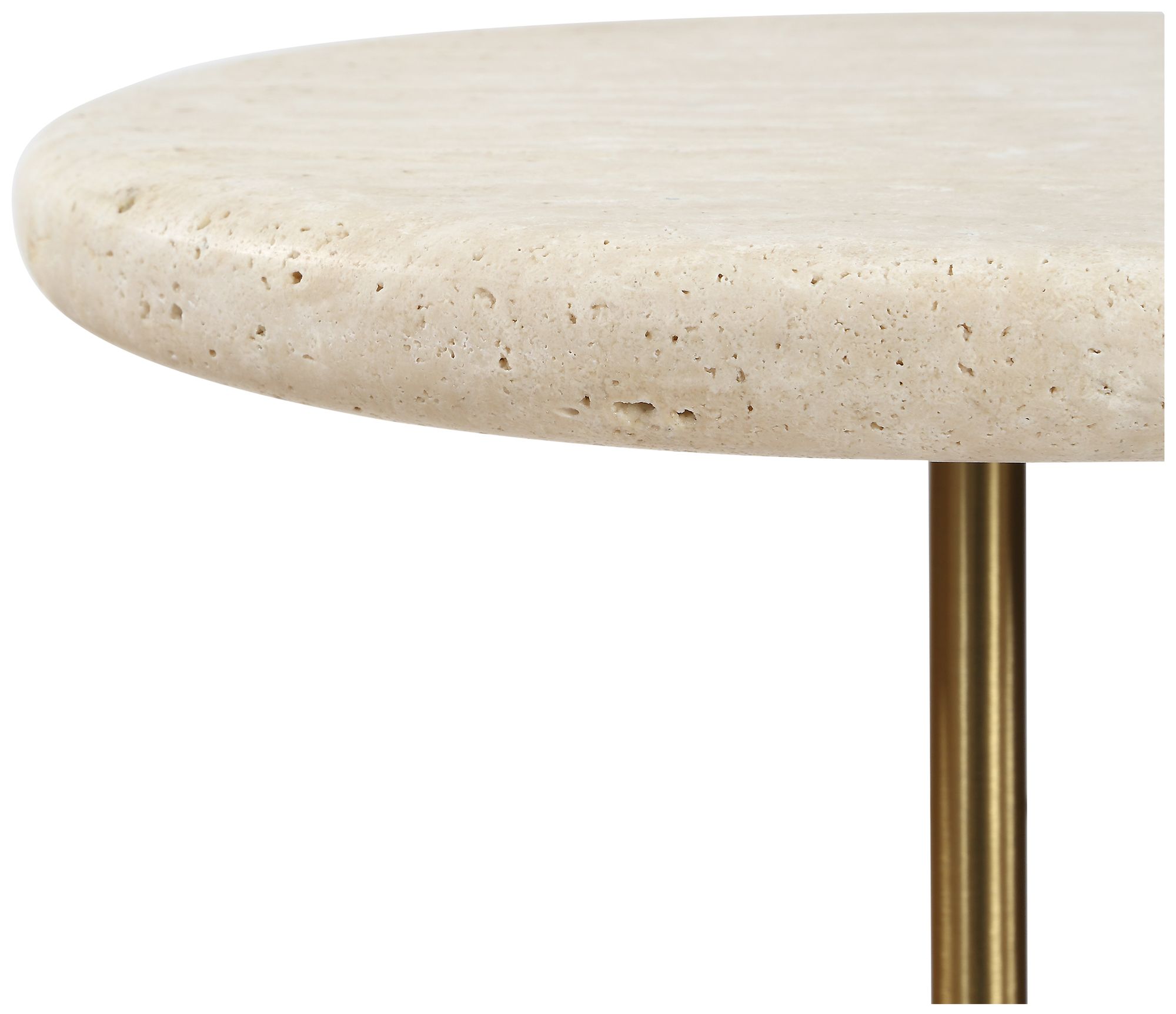 Image 4 Uttermost Adames 12" Wide x 24" High Metal and Travertine Drink Table more views