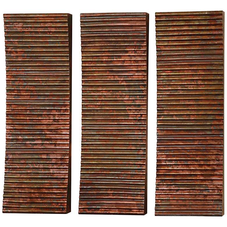 Image 1 Uttermost Adara Set of Three 36 inch High Copper Wall Art