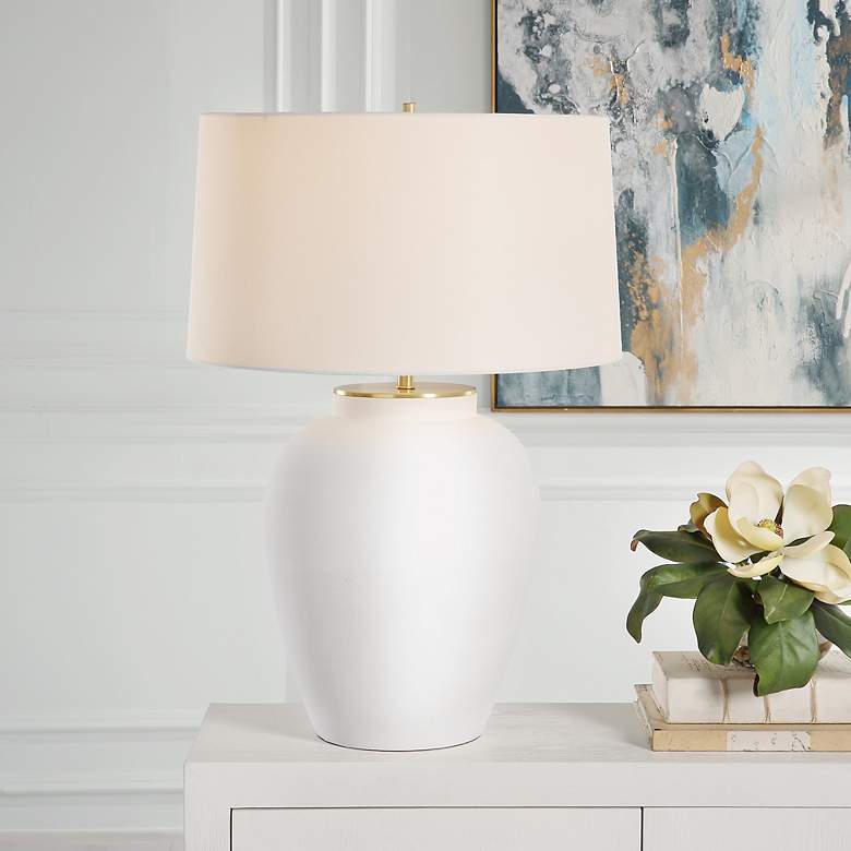 Image 1 Uttermost Adelaide 29" High White Ceramic Table Lamp