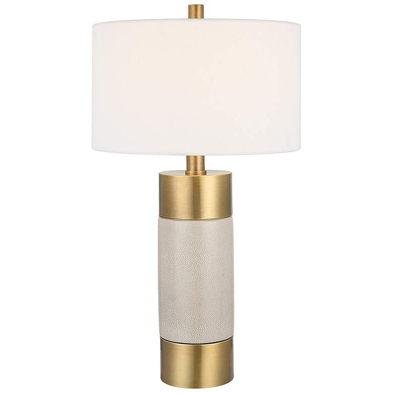 Image 2 Uttermost Adelia 30 1/2" Brass and Ivory Crackle Ceramic Table Lamp