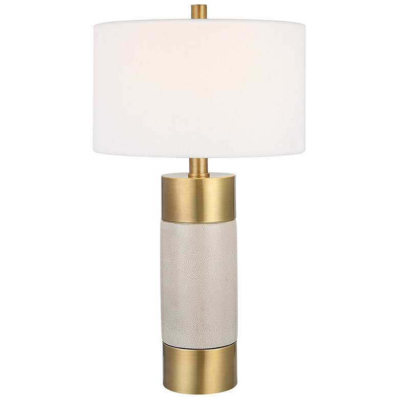 Image 1 Uttermost Adelia 30 1/2 inch Brass and Ivory Crackle Ceramic Table Lamp