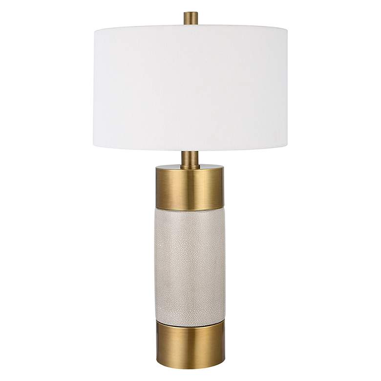 Image 4 Uttermost Adelia 30 1/2" Brass and Ivory Crackle Ceramic Table Lamp more views