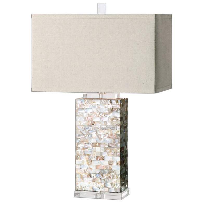 Image 2 Uttermost Aden 29 1/2" High Coastal Capiz Shell Rectangular Table Lamp