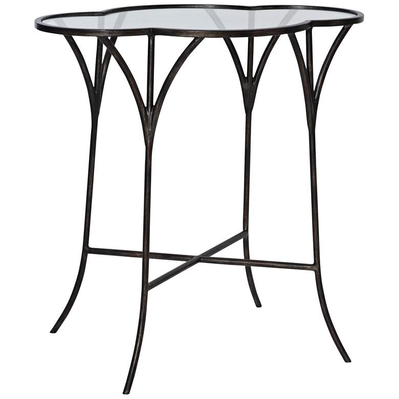 Image 2 Uttermost Adhira 24 inchW Aged Black and Glass Top Accent Table