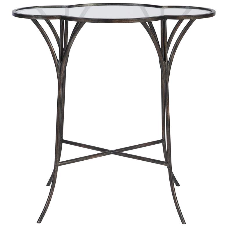 Image 3 Uttermost Adhira 24"W Aged Black and Glass Top Accent Table more views