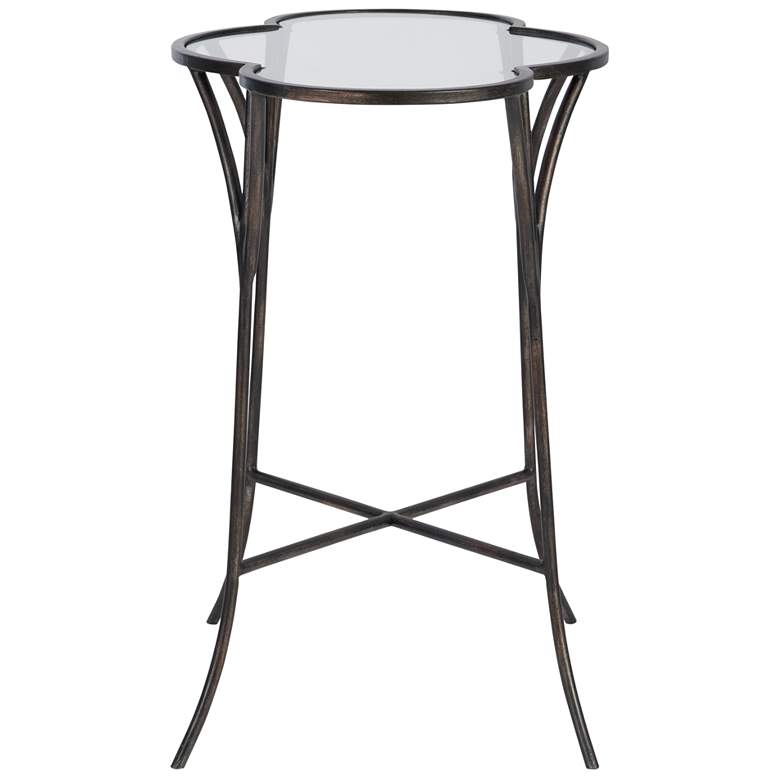 Image 4 Uttermost Adhira 24"W Aged Black and Glass Top Accent Table more views