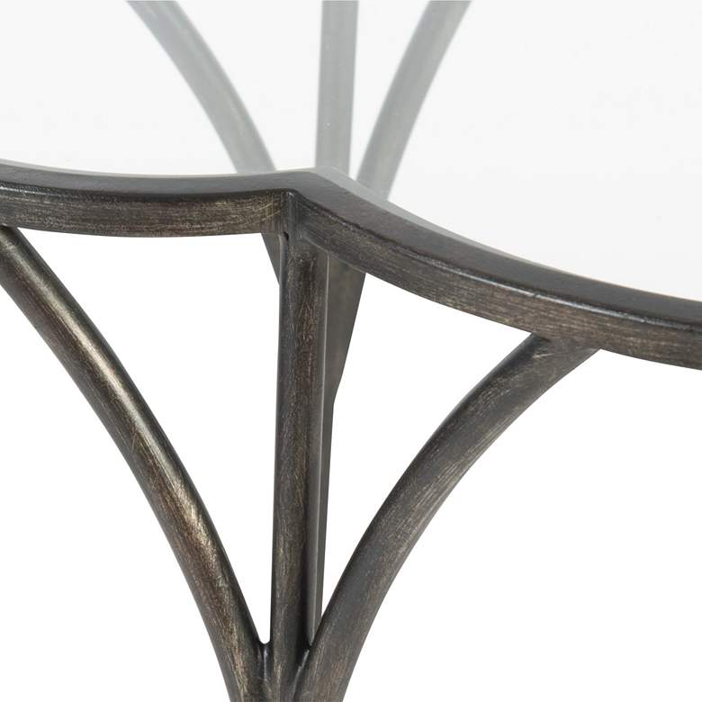 Image 5 Uttermost Adhira 24"W Aged Black and Glass Top Accent Table more views
