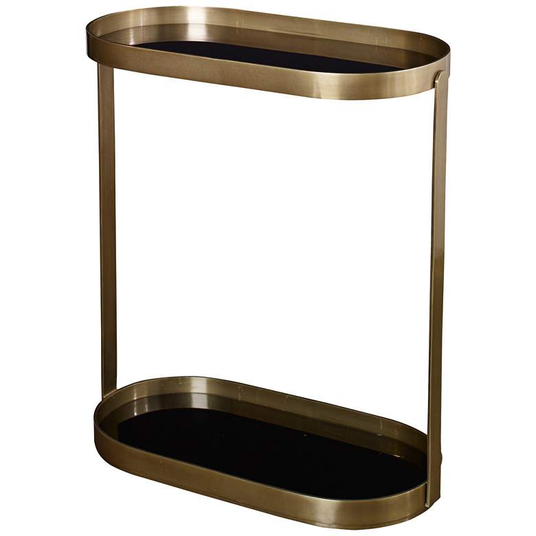 Image 2 Uttermost Adia 23" Wide Black Glass Side Table