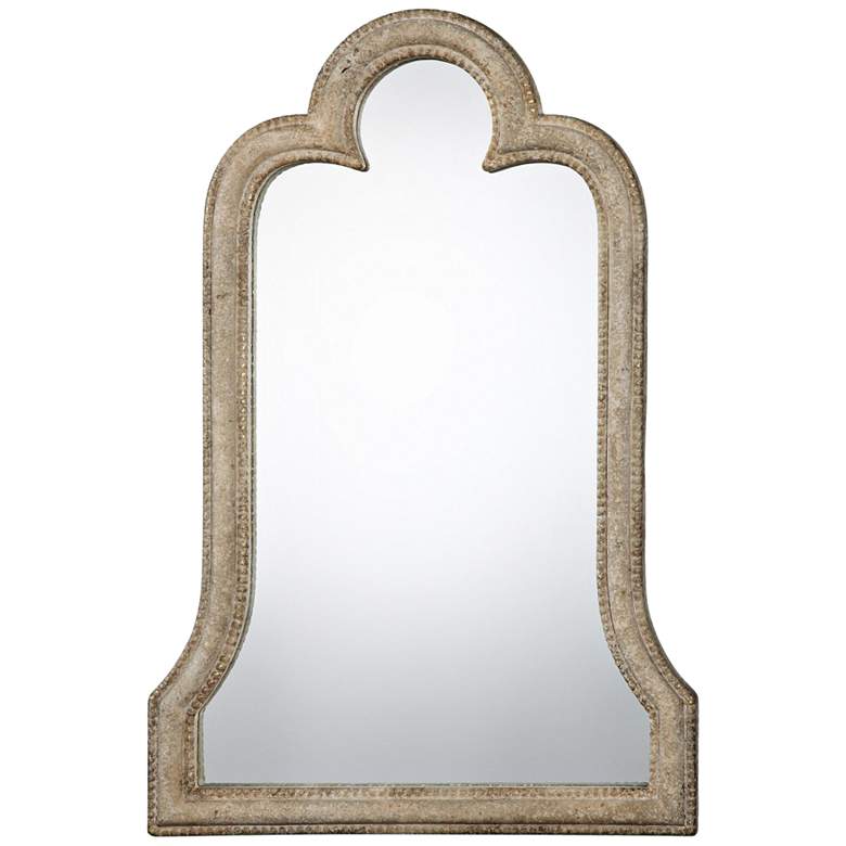 Image 1 Uttermost Adilah Aged Ivory 24 inch x 36 inch Arch Wall Mirror