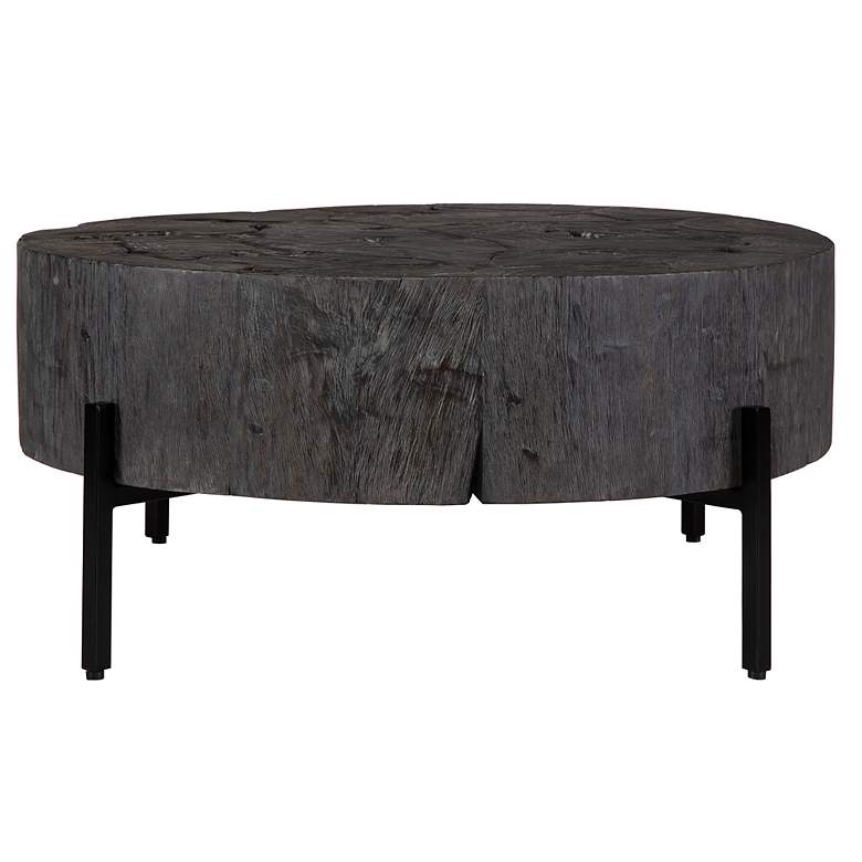 Image 2 Uttermost Adjoin 33.54" Wide x 14.37" High Rustic Black Coffee Ta