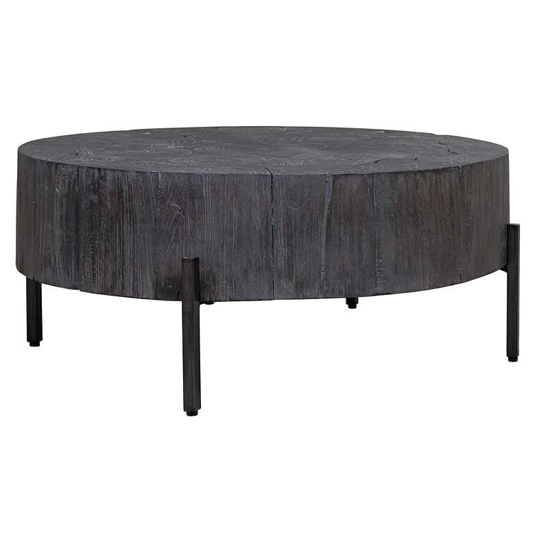 Image 4 Uttermost Adjoin 33.54" Wide x 14.37" High Rustic Black Coffee Ta more views