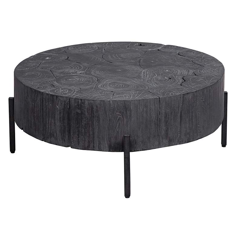 Image 5 Uttermost Adjoin 33.54" Wide x 14.37" High Rustic Black Coffee Ta more views