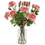 3_Uttermost Adoration 15 1/4" High Faux Flower Pink Rose Bouquet more views