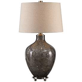 Image1 of Uttermost Adria Seeded Transparent Gray Glass Table Lamp