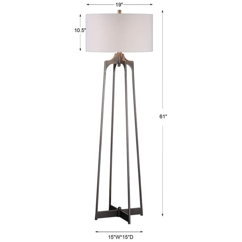 Image 3 Uttermost Adrian Plated Aged Gun Metal Floor Lamp more views