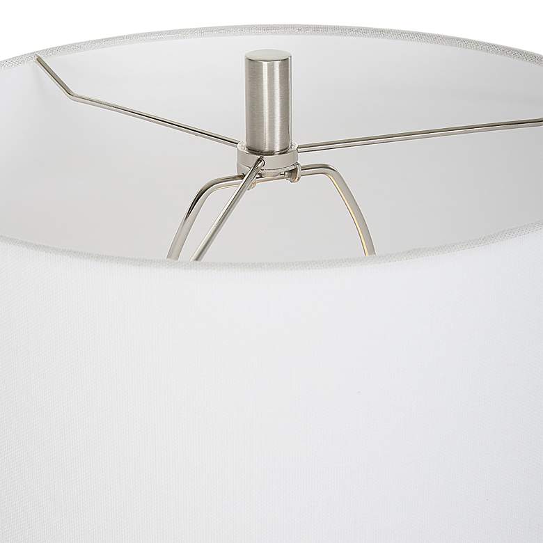 Image 5 Uttermost Adrienne 34" White Faux Marble Trumpet Buffet Lamp more views