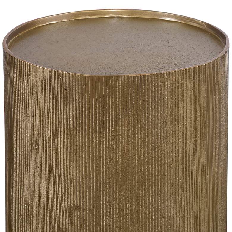 Image 3 Uttermost Adrina 12" Wide Antique Gold Round Accent Table more views