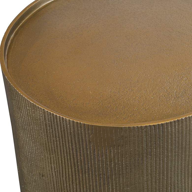 Image 5 Uttermost Adrina 12" Wide Antique Gold Round Accent Table more views