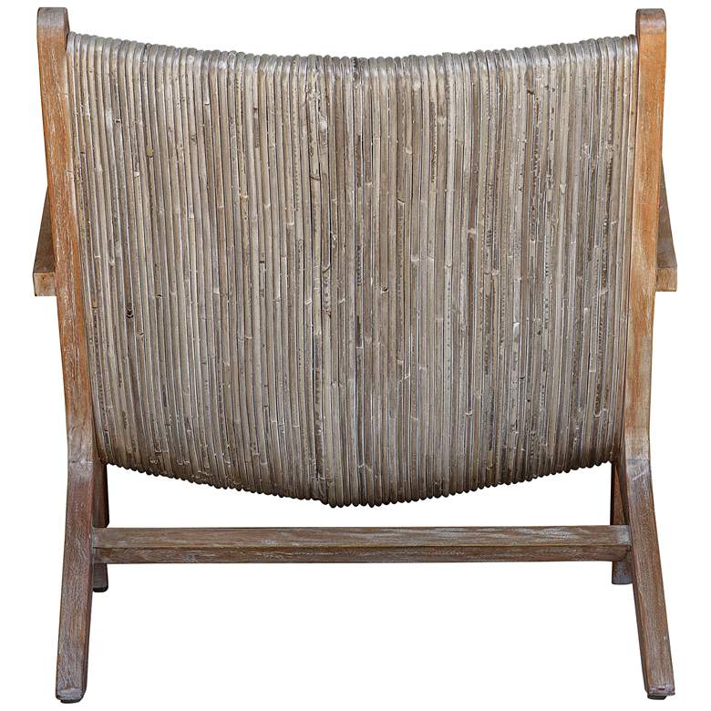 Image 6 Uttermost Aegea Beige and Gray Woven Rattan Accent Chair more views