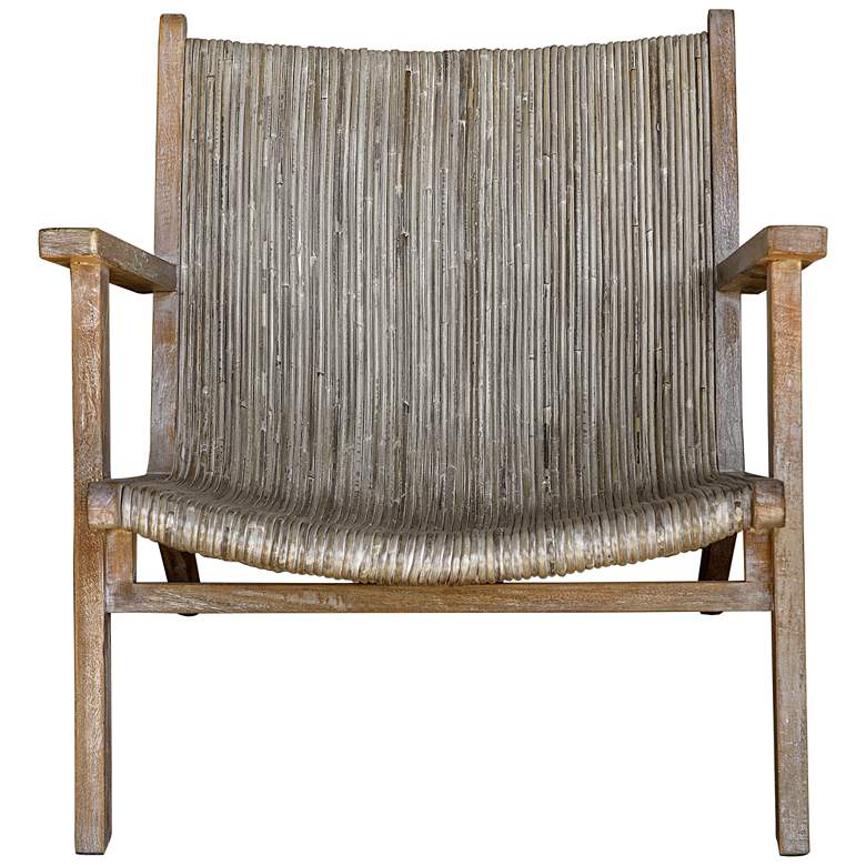 Image 7 Uttermost Aegea Beige and Gray Woven Rattan Accent Chair more views