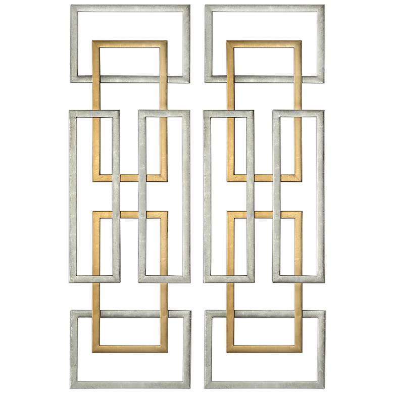 Image 2 Uttermost Aerin 50 3/4"H Geometric Metal Wall Art Set of 2