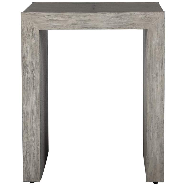 Image 1 Uttermost Aerina 20 inch Wide Light Gray Faux Shagreen End Table