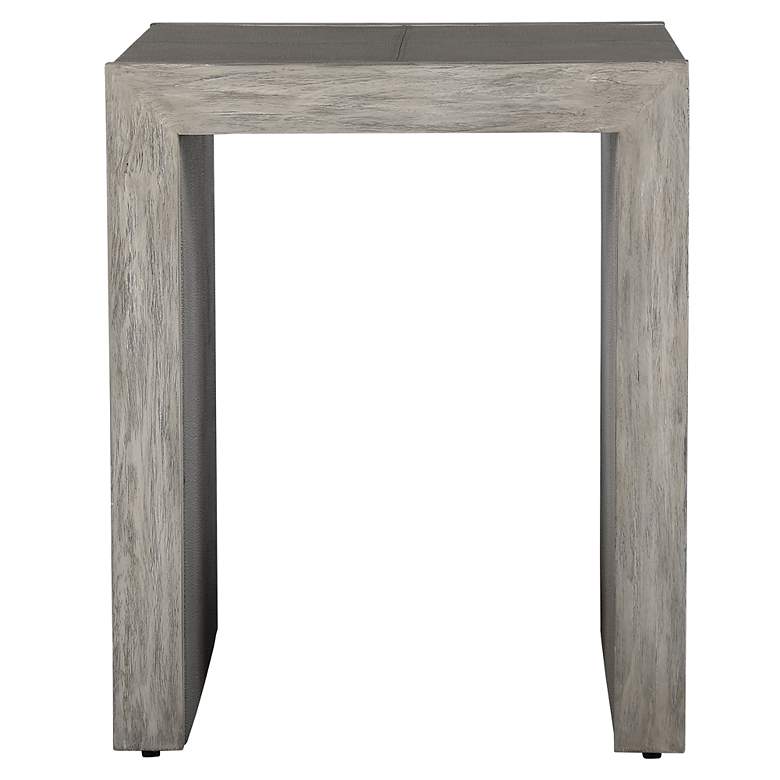 Image 2 Uttermost Aerina 20" Wide Light Gray Faux Shagreen End Table