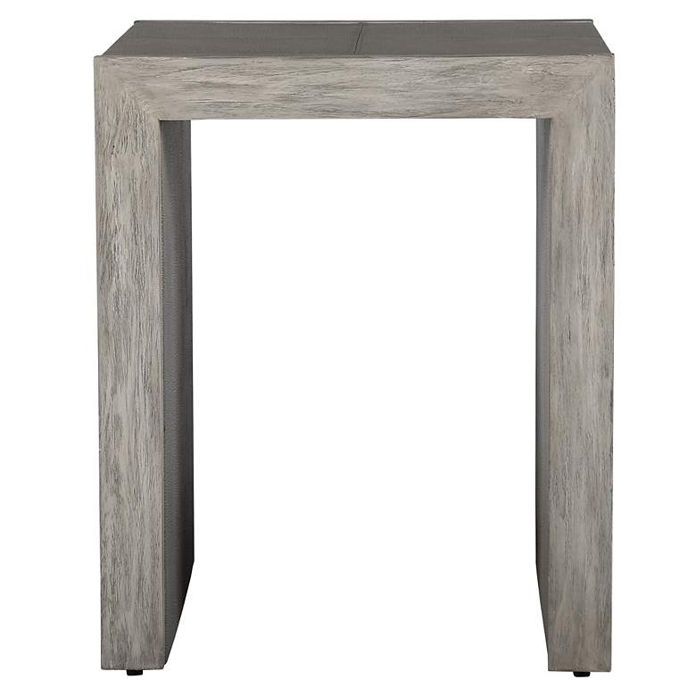 Image 1 Uttermost Aerina 20 inch Wide Light Gray Faux Shagreen End Table