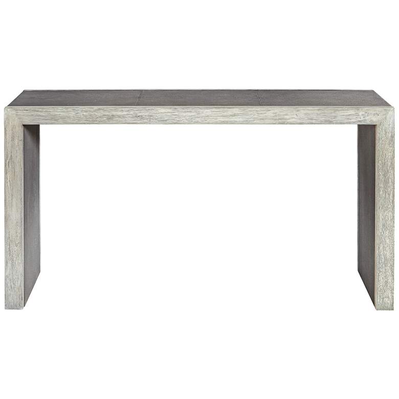 Image 3 Uttermost Aerina 60 inchW Gray Faux Shagreen Wood Console Table