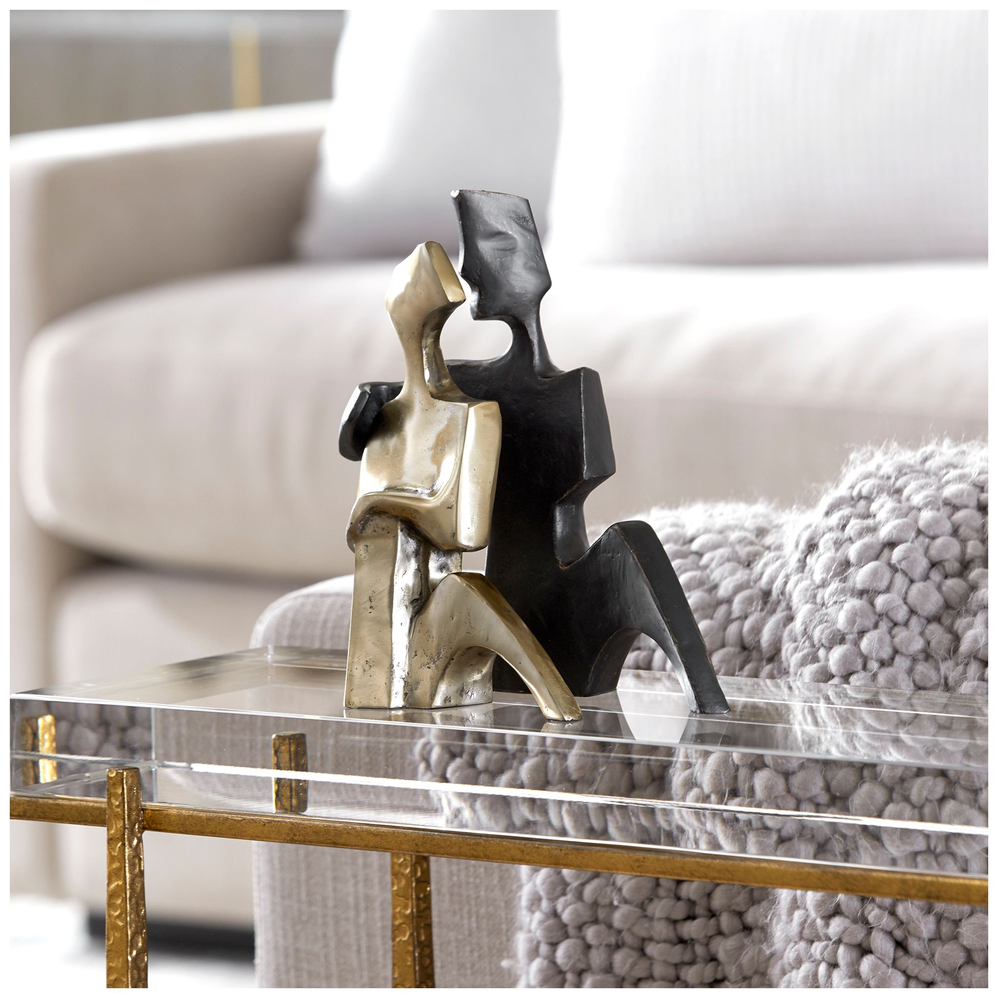 Image 5 Uttermost Affection Bronze and Gold 2-Piece Couple Sculpture Set more views