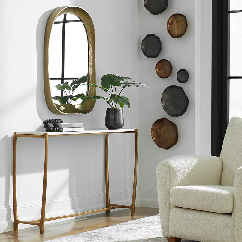 Image 2 Uttermost Affinity 47" L x 30" T Gold Console Table more views
