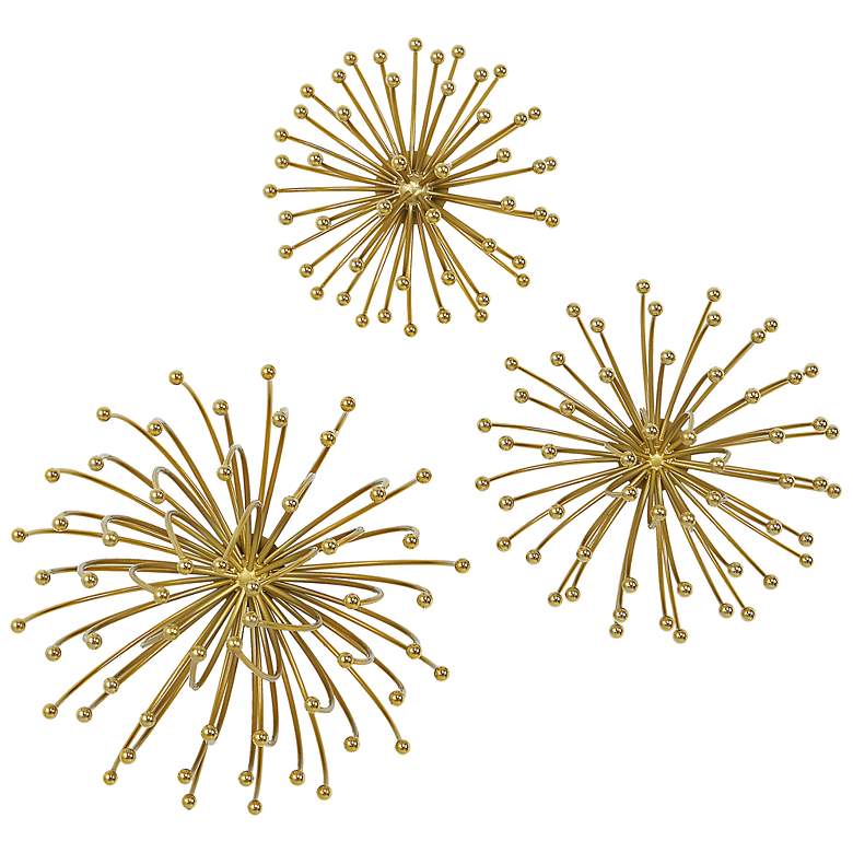 Image 2 Uttermost Aga Plated Gold Metal 3-Piece Wall Decor Set