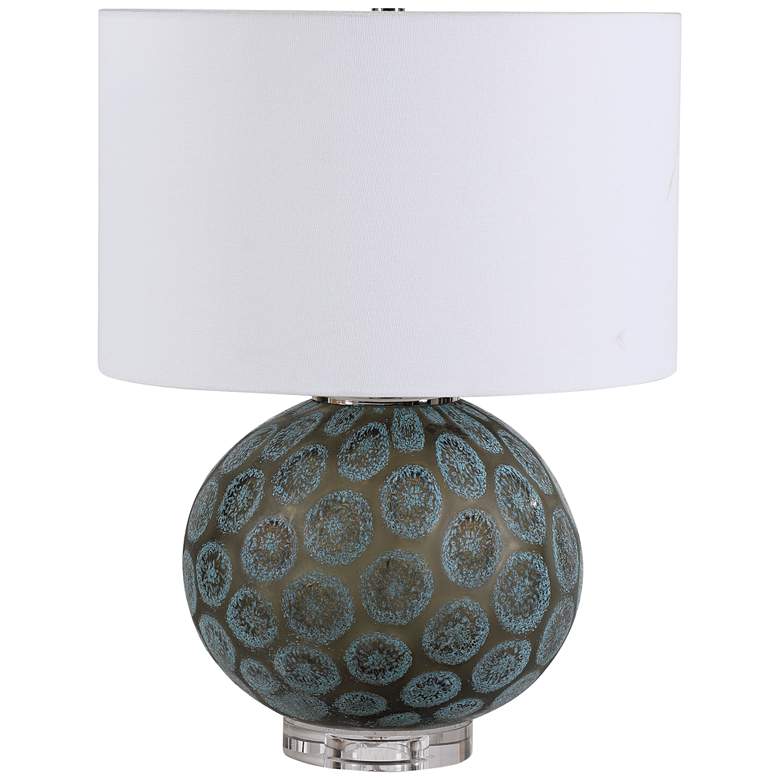 Image 2 Uttermost Agate Slice Charcoal Glass Accent Table Lamp