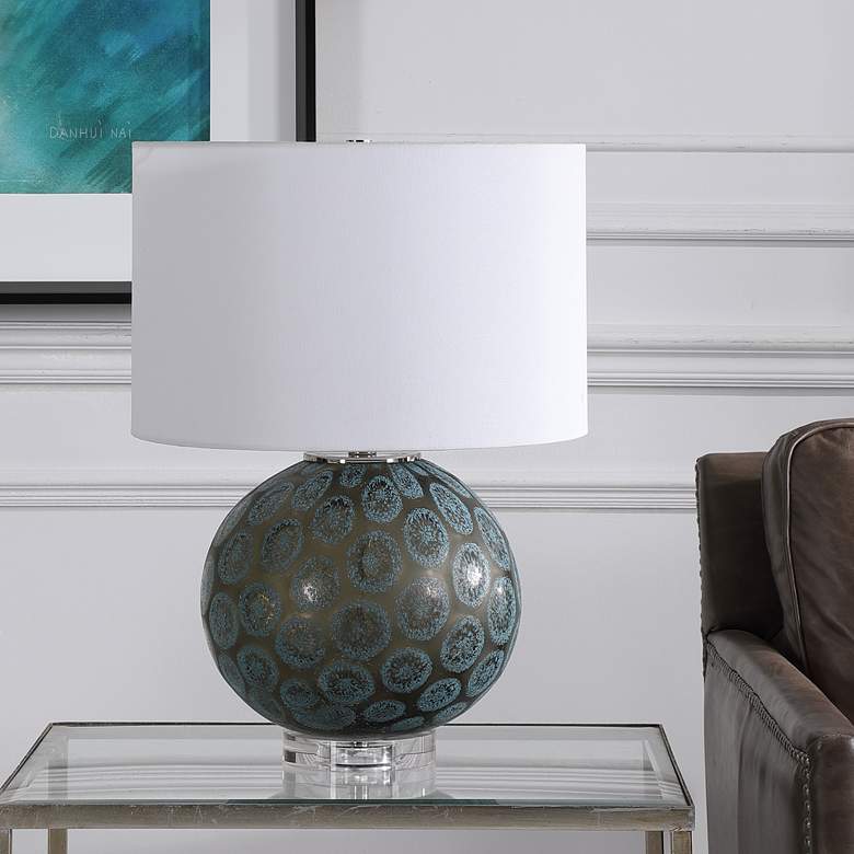Image 1 Uttermost Agate Slice Charcoal Glass Accent Table Lamp