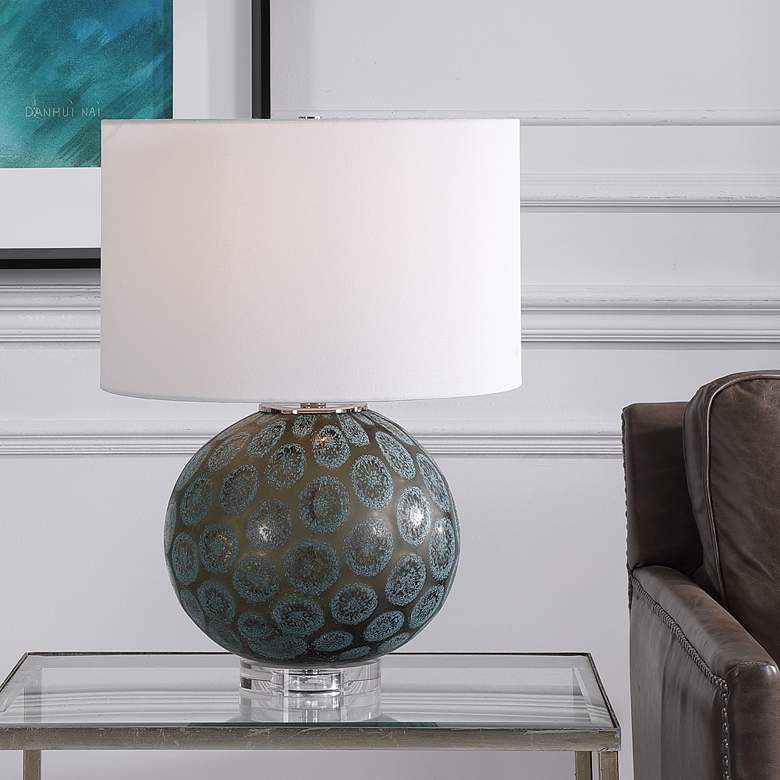 Image 7 Uttermost Agate Slice Charcoal Glass Accent Table Lamp more views