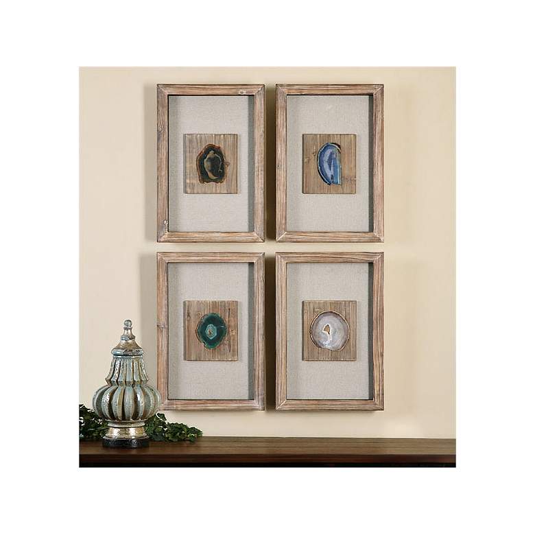 Image 1 Uttermost Agate Stone 4-Piece 21 inch High Wall Art Set