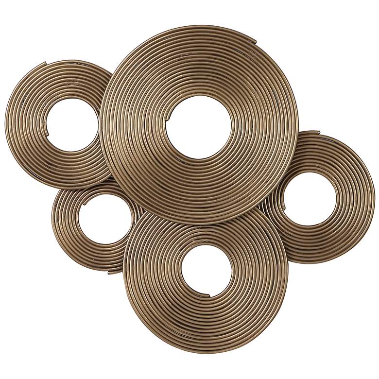 Image 2 Uttermost Ahmet 34 3/4 inchW Layered Rings Gold Metal Wall Art