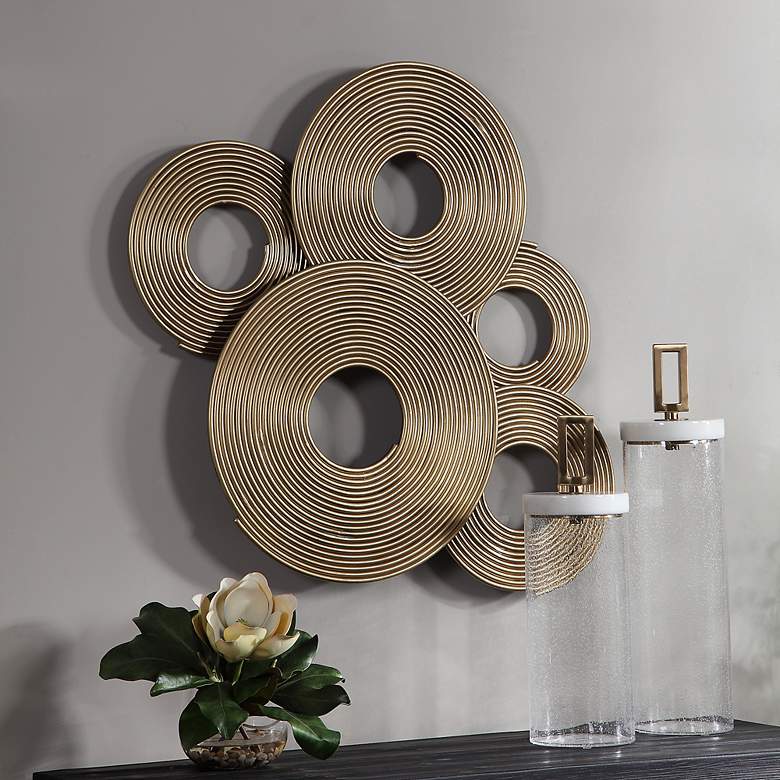 Image 4 Uttermost Ahmet 34 3/4"W Layered Rings Gold Metal Wall Art more views
