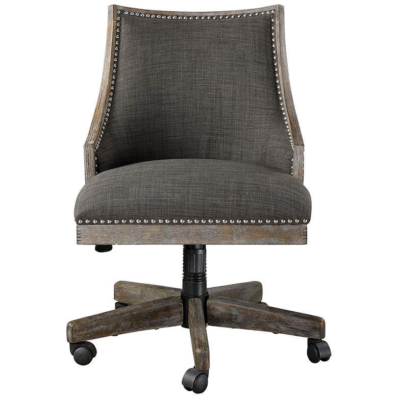 Image 1 Uttermost Aidrian Charcoal Gray Adjustable Desk Chair