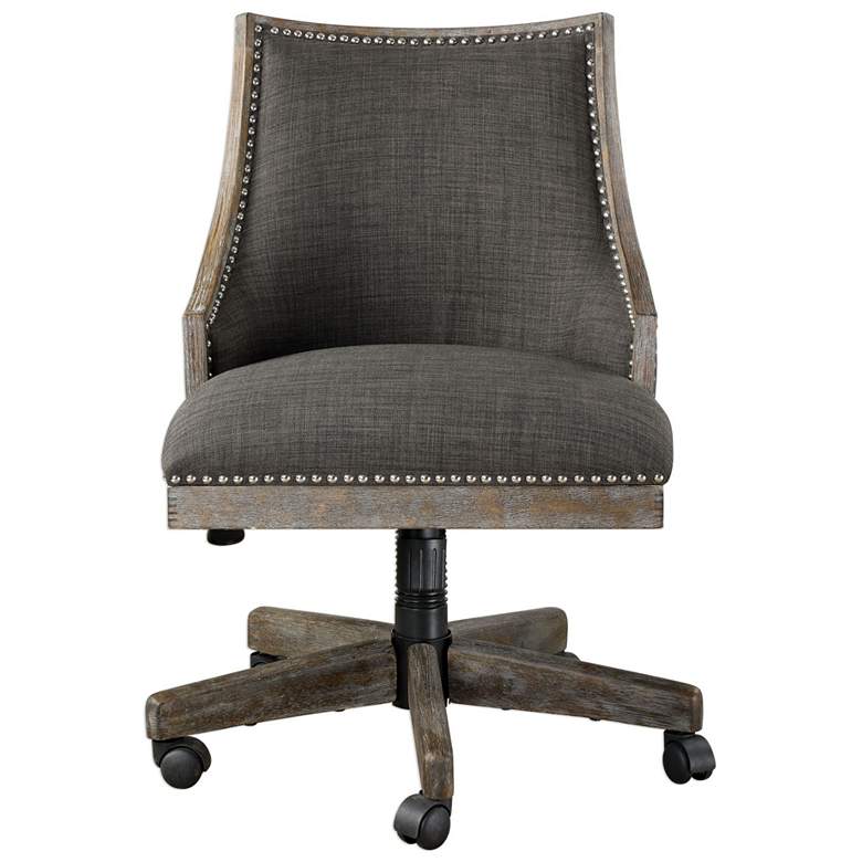 Image 1 Uttermost Aidrian Charcoal Gray Adjustable Desk Chair