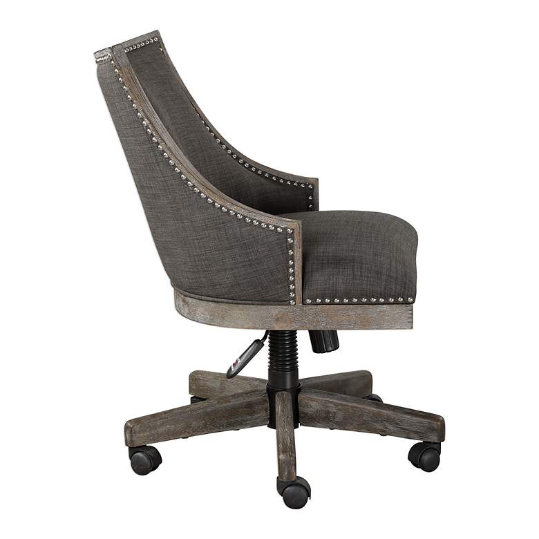 Image 4 Uttermost Aidrian Charcoal Gray Adjustable Desk Chair more views