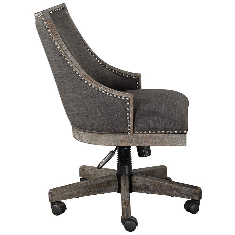 Image 6 Uttermost Aidrian Charcoal Gray Adjustable Desk Chair more views