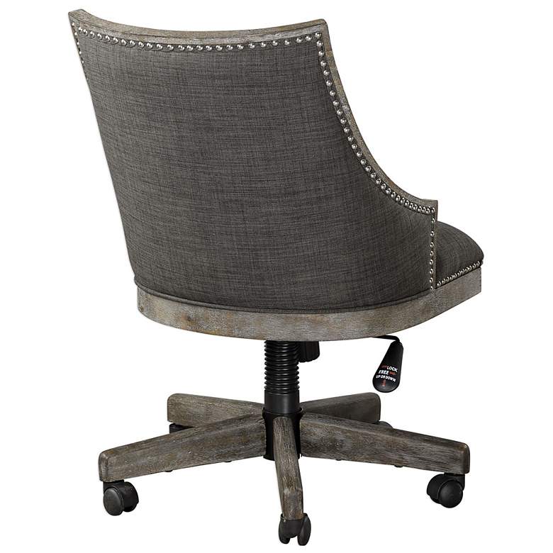 Image 7 Uttermost Aidrian Charcoal Gray Adjustable Desk Chair more views