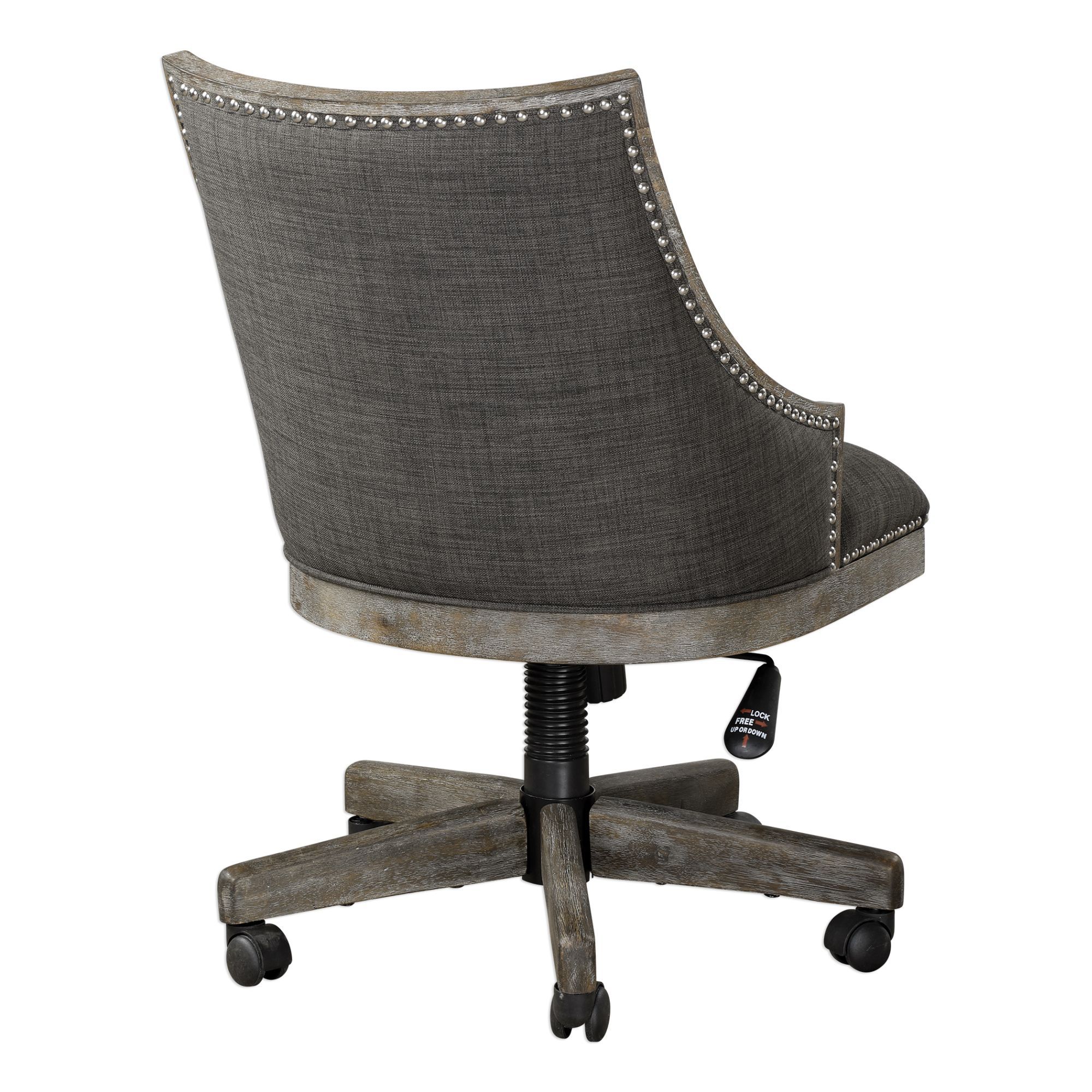 Uttermost Aidrian Charcoal Gray Adjustable Desk Chair