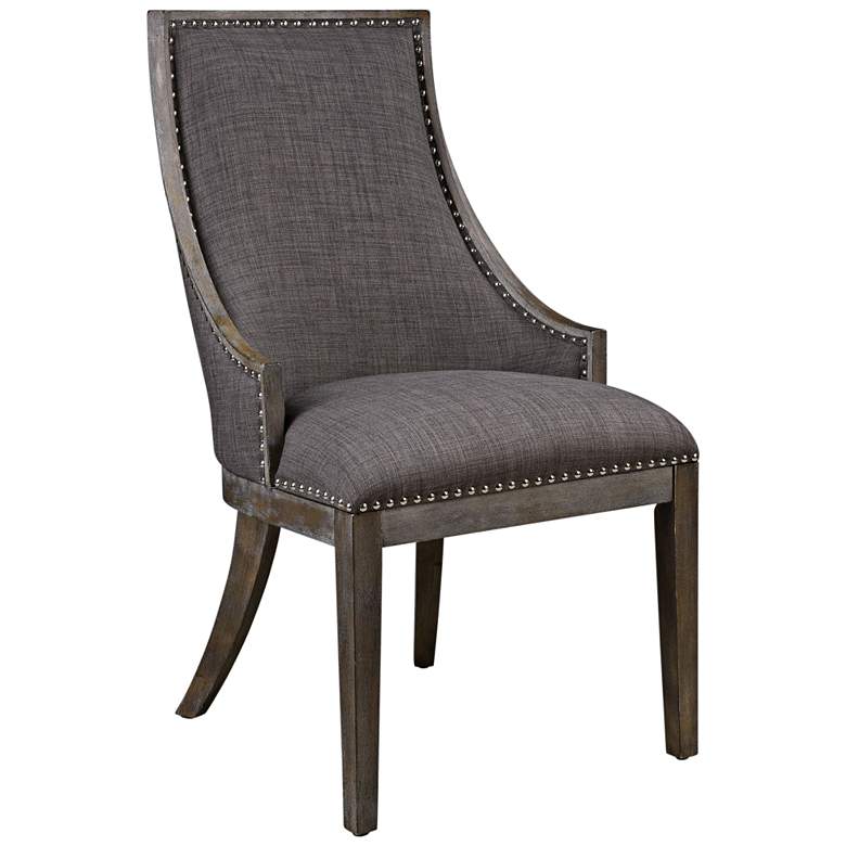 Image 2 Uttermost Aidrian Charcoal Gray Fabric Accent Chair