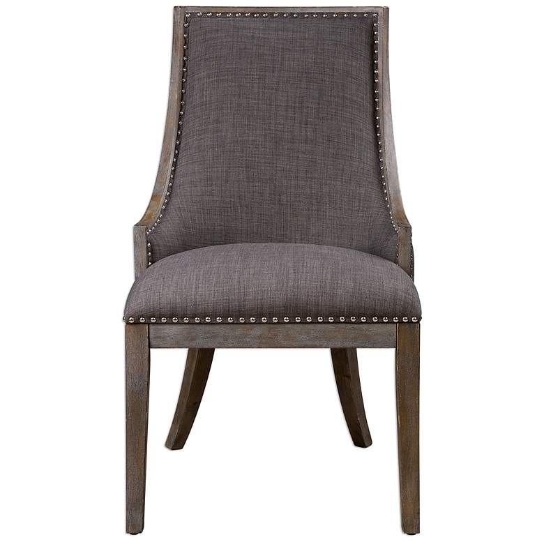 Image 2 Uttermost Aidrian Charcoal Gray Fabric Accent Chair