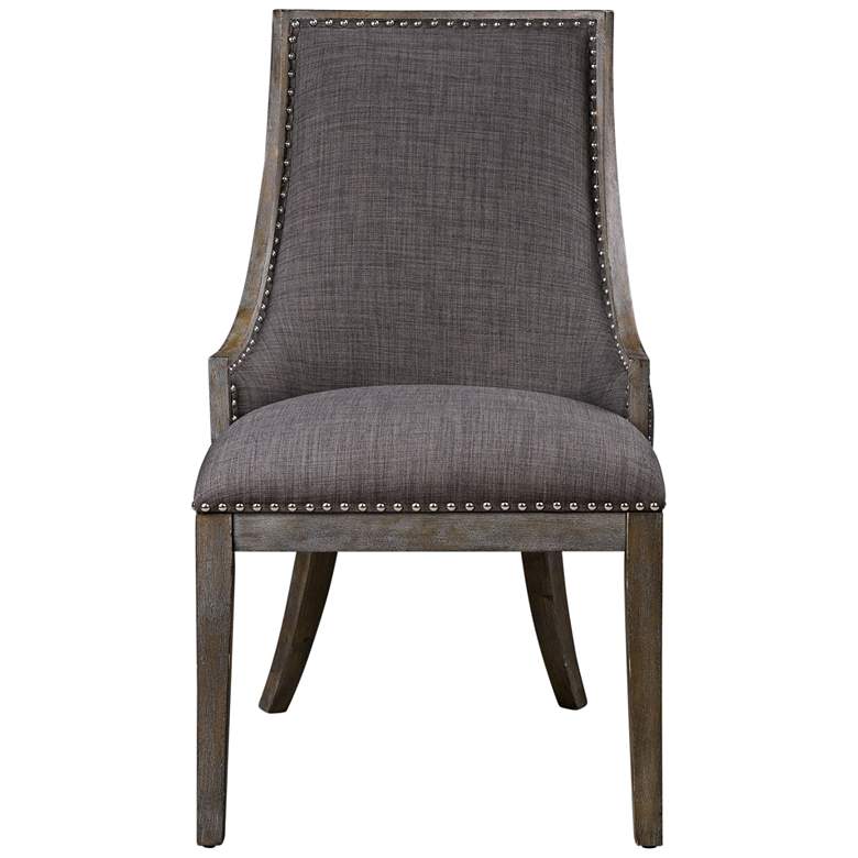 Image 3 Uttermost Aidrian Charcoal Gray Fabric Accent Chair more views