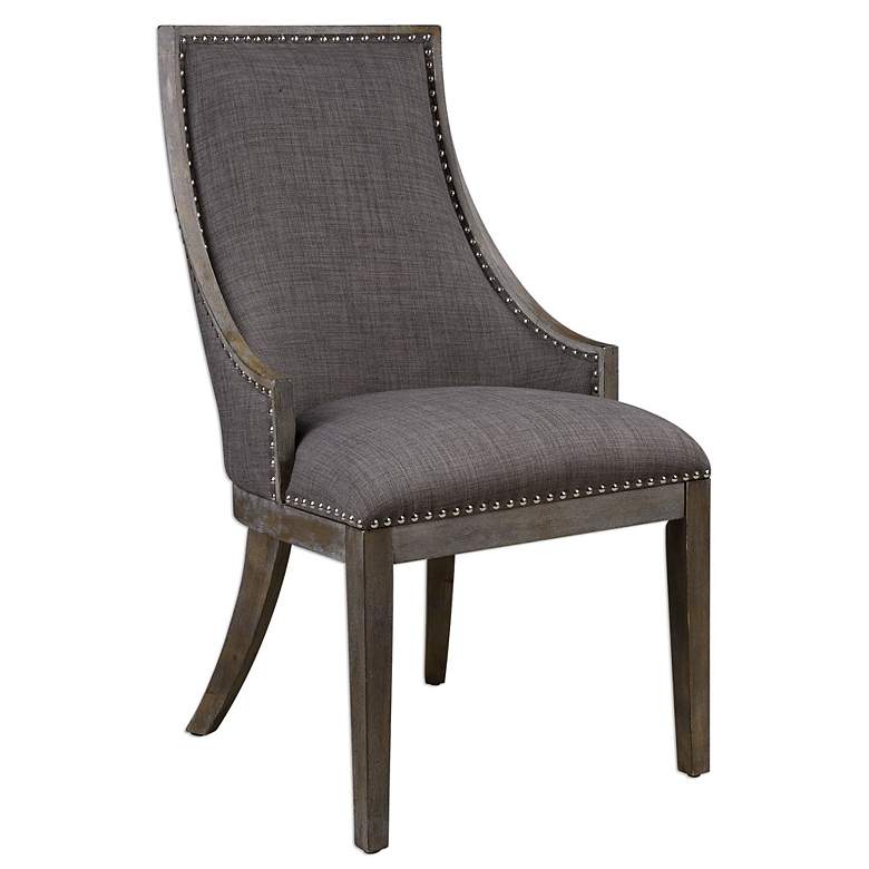 Image 6 Uttermost Aidrian Charcoal Gray Fabric Accent Chair more views