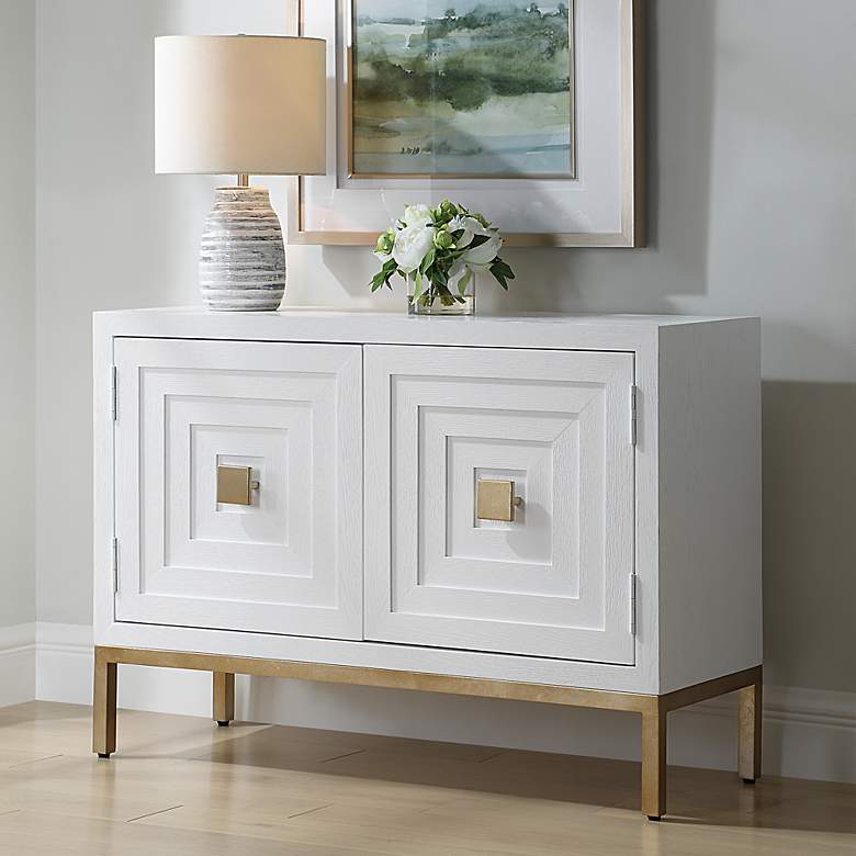 Image 3 Uttermost Aiken 2 Door White Cabinet more views